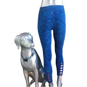 Lululemon Pure Practice Blue Lace Up Leggings Women’s Size 4